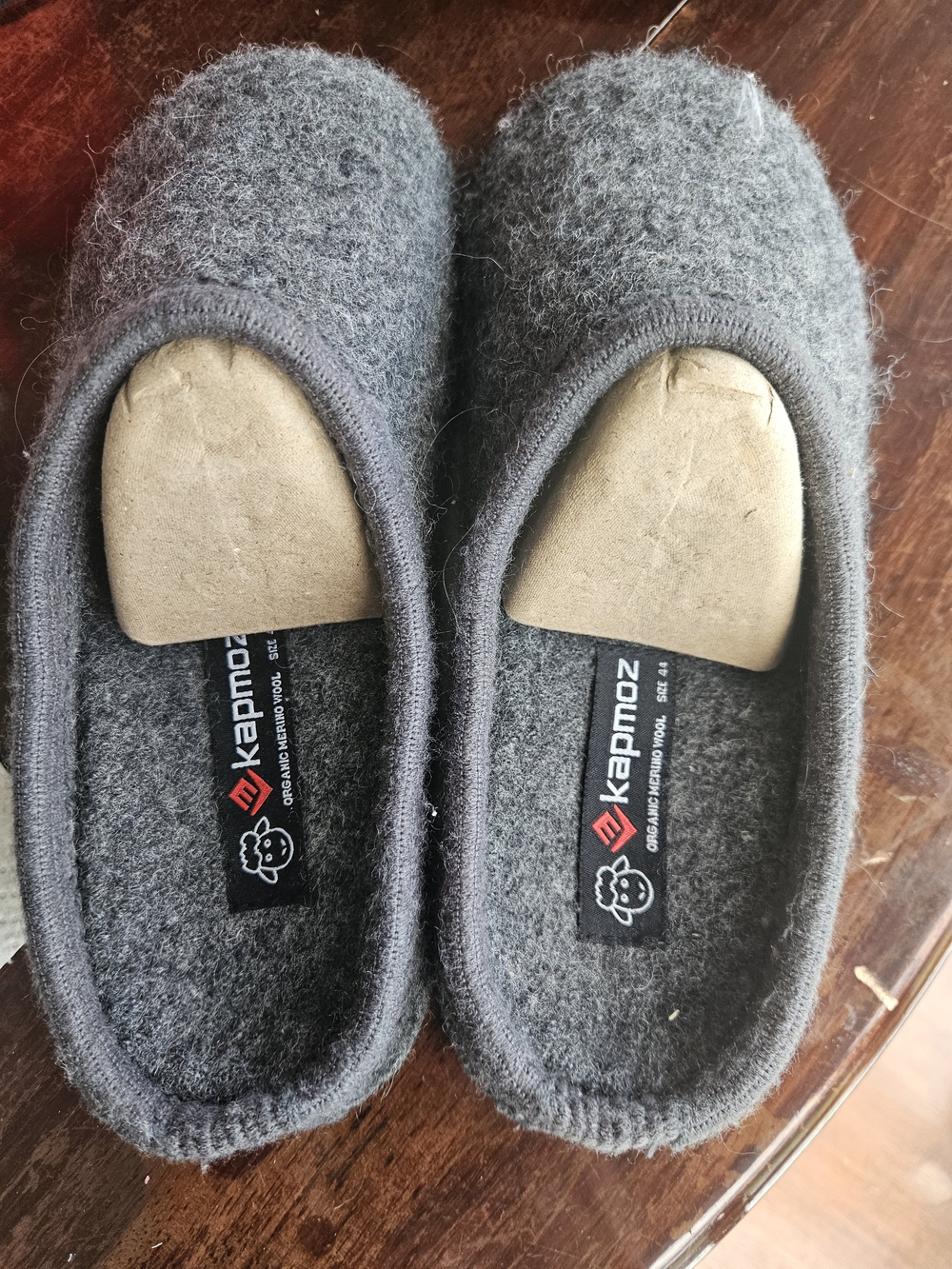 Men's Gray Wool Slippers - Picture 1 of 3